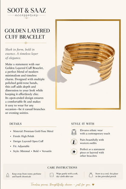 Golden Layered Cuff Bracelet